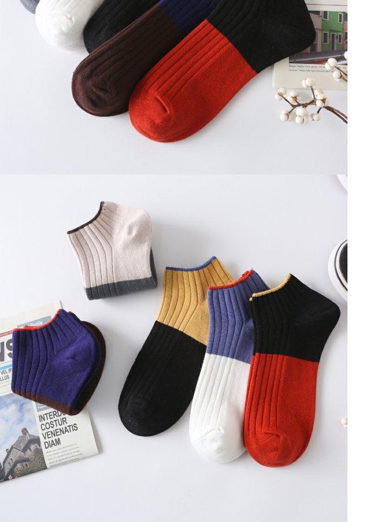 Product Introduction of Tất Nam, 10 Đôi, Thiết Kế Đơn Giản, Ống Ngắn, Tất Sọc, Thêu Kính, Tất Mắt Cá Chân Phong Cách Nhật Bản Menswear 5