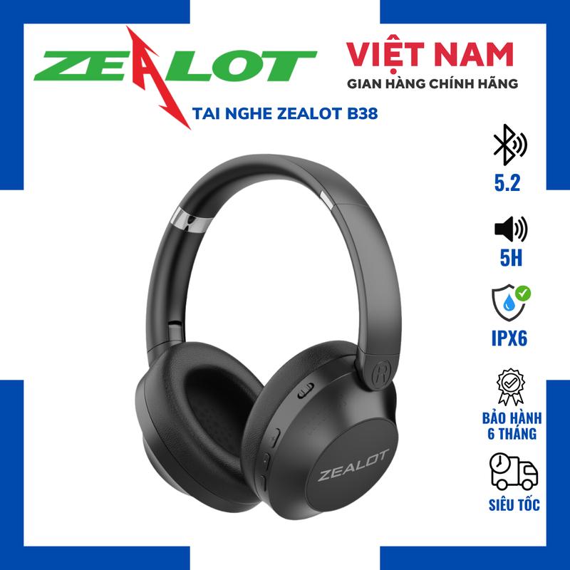     TẶNG NHẠC   Tai Nghe Chụp Tai Chống Ồn Zealot B38 Chuyên Nghe Nhạc Chơi Gaming Bluetooth 5.2 Drive Loa 40mm Bass Mạnh Pin Trâu Bảo Hành 6 Tháng 