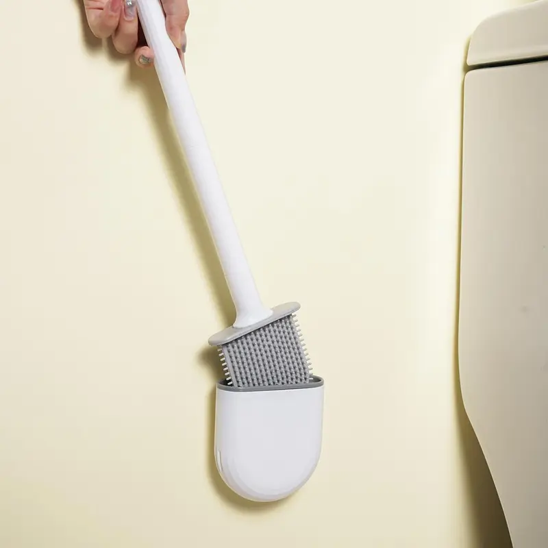 Long Handle Toilet Brush with Holder, Toilet Bowl Brush, Toilet Cleaning Brush Tool, Bathroom Accessories, Household Cleaning Supplies, Summer Cleaning Products, Gifts for Men, Home Essentials, House Cleaning Tools 7