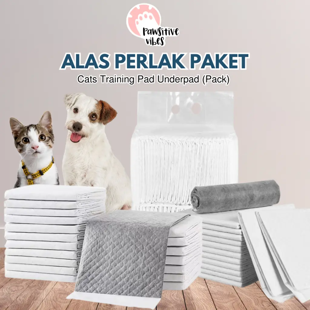 Pawsitive Vibes Paket Underpad Anjing Kucing Karbon Alas Pipis Sekali Pakai dan Mudah Menyerap