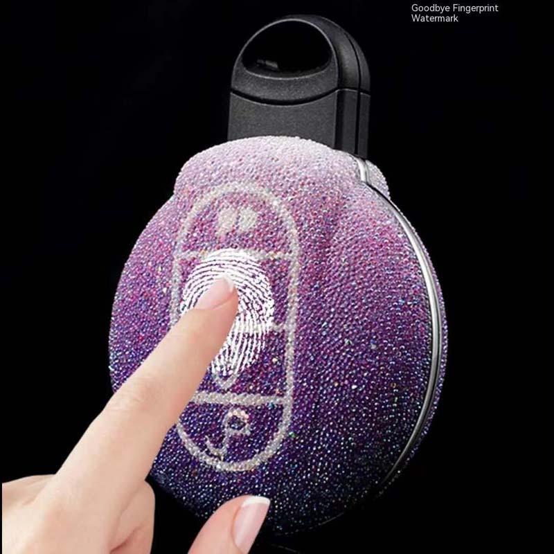 Product Introduction of Rhinestone Decor Car Key Case, 1 Count Car Key Protector, Fashionable Car Key Case for BMW Mini Cooper, Car Interior Accessories for Women & Girls 6
