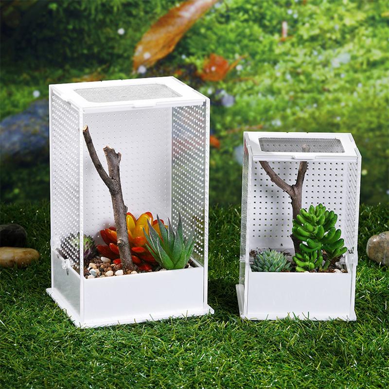 Product Introduction of Reptile Feeding Box Breeding for Case Portable Plastic Terrarium Clear Insect Habitat for Mini Pet Lizard Centipede 2 46