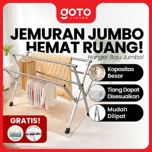 Goto [COD] Mula Tiang Jemuran Hanger Baju Pakaian Lipat Handuk Portable