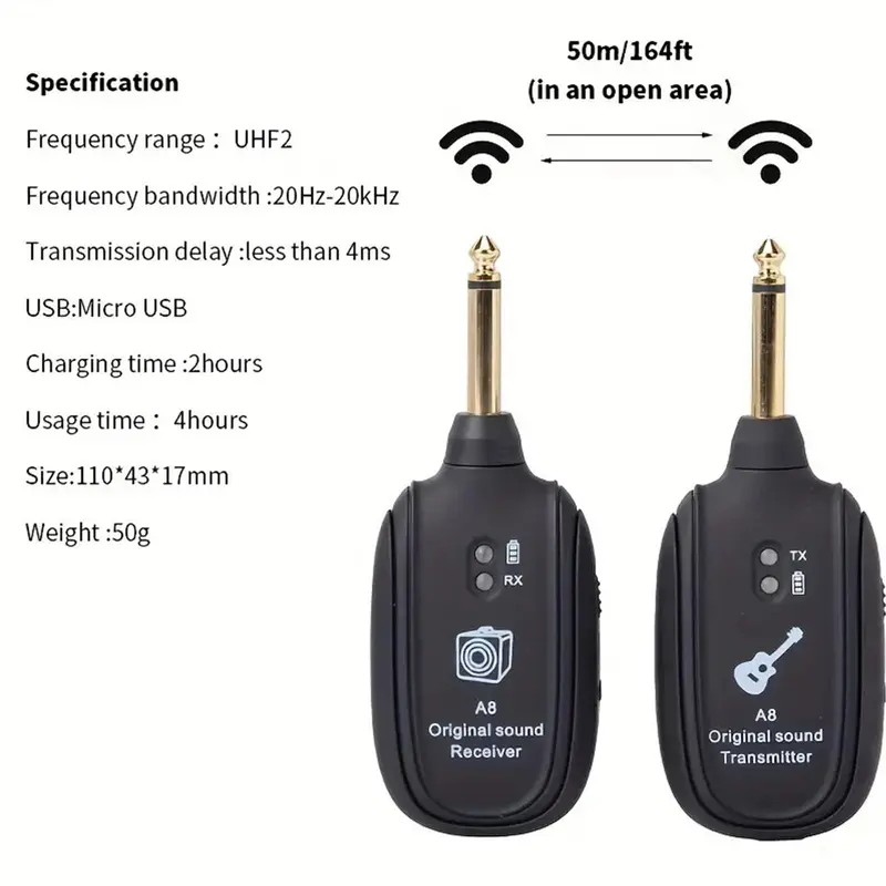 Wireless Electric Harmonica Transmitter Receiver, 1 Set Wireless BT Harmonica Receiver Electric Harmonica Audio Transmitter, Electric Harmonica Accessories, Thanksgiving, Chrismats Gift Set 4