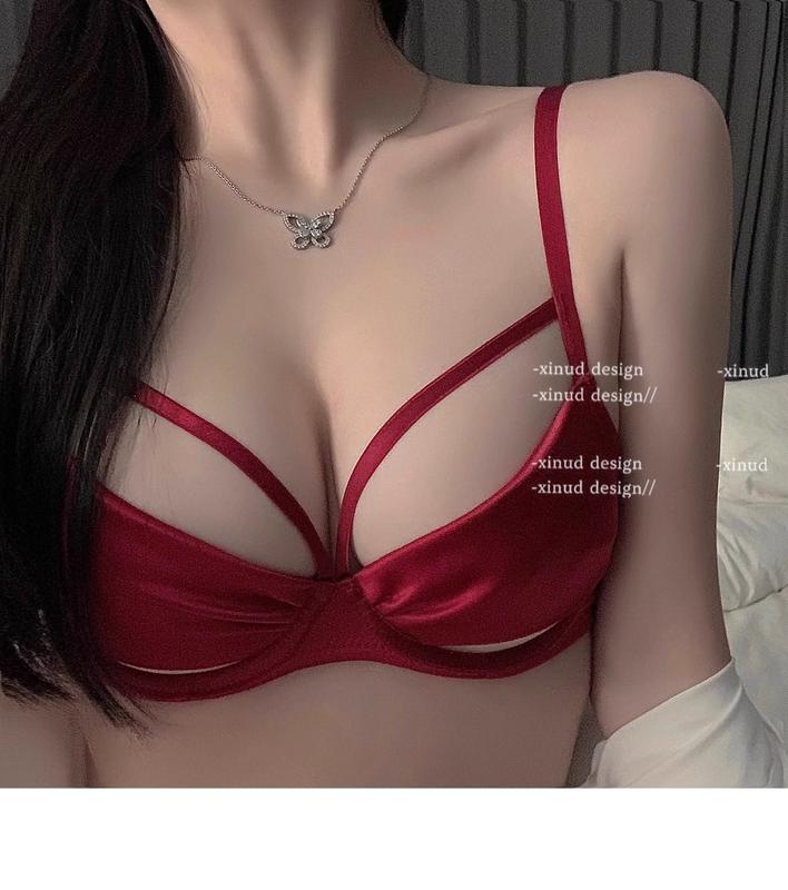 Product Introduction of Đồ Lót, Màu Đỏ Thuần Khong Muốn, Dành Cho Phụ Nữ, Ngực Lớn Và Ngực Nhỏ Giữ, Chống Chảy Xệ, Bề Mặt Bóng Không Trầy Xước, Siêu Mỏng, Thoải Mái, Bộ Áo Ngực Khuy 8