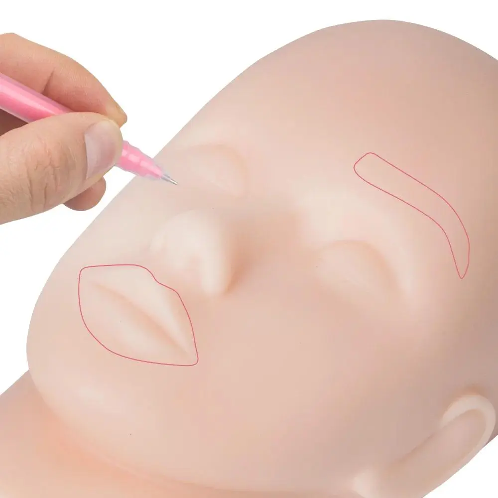 Pink/White 1pcs Integrated Oil-based Positioning Line Pen Assist Embroidery Eyebrow Tattoo Shape Makeup Tool