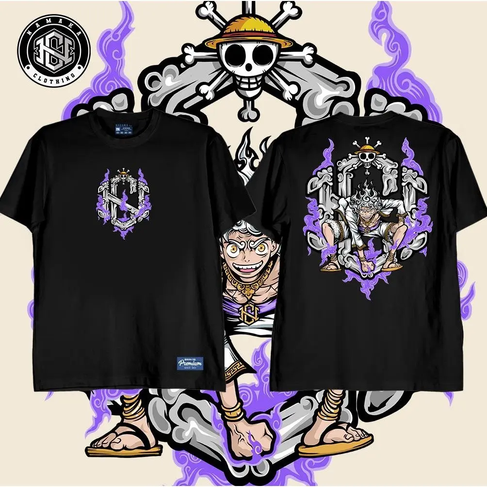 Áo Thun NAKAMA, Họa Tiết One Piece Luffy Monogram, Dành Cho Nam Và Nữ, Chất Lượng Cao, Tặng Kèm Miếng Dán Miễn Phí, Quần Áo