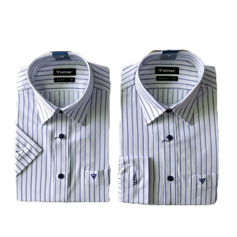 Áo sơ mi việt Tiến tay dài mã 0436 .tay ngắn vạt bầu mã 0435 .fom REGULAR