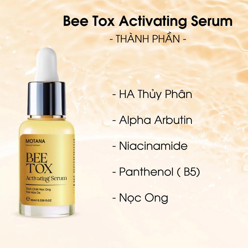 S1 MUA 1 TẶNG 1 SERUM Tinh Chất Nọc Ong BEE TOX Hỗ Trợ Dưỡng Trắng Da Trẻ Hóa Da hh chai 10ml Skincare Women Chăm Sóc Da Làm Đẹp Da Tinh Dầu Dưỡng Ẩm Da Trà