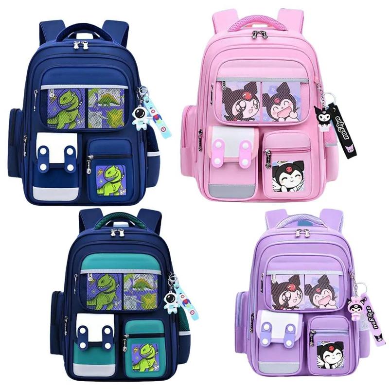 Ba lô chống gù in hình kuromi balo túi xách học sinh chống thấm nước tặng kèm ảnh và sticker cho các bé cấp 1 đến lớp 7