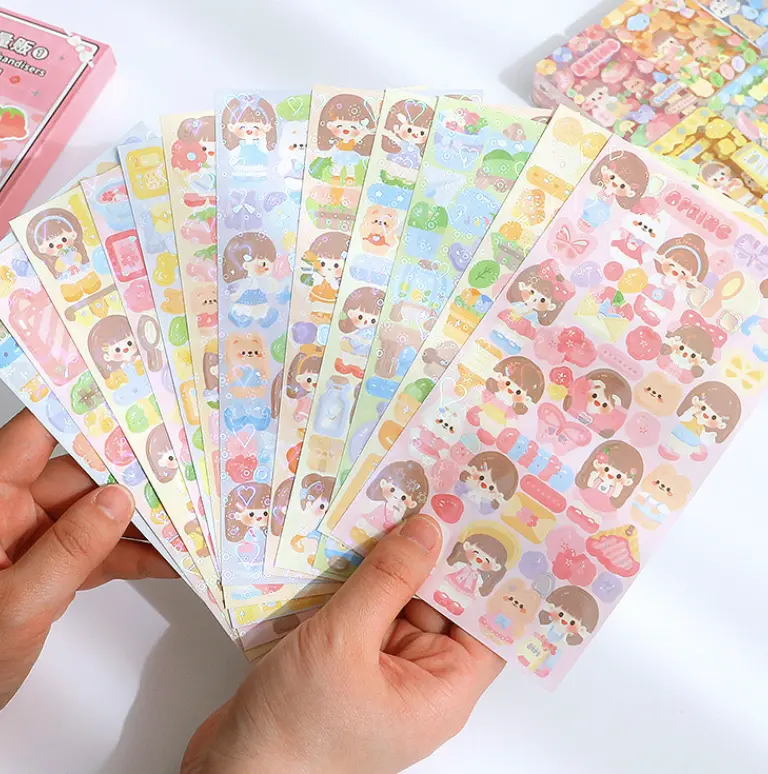 Stiker Glitter Telado Pack DIY Buku Jurnal Edisi Guka Mass Mechandisers 12 Lembar TLD94 Stationery Paper 0