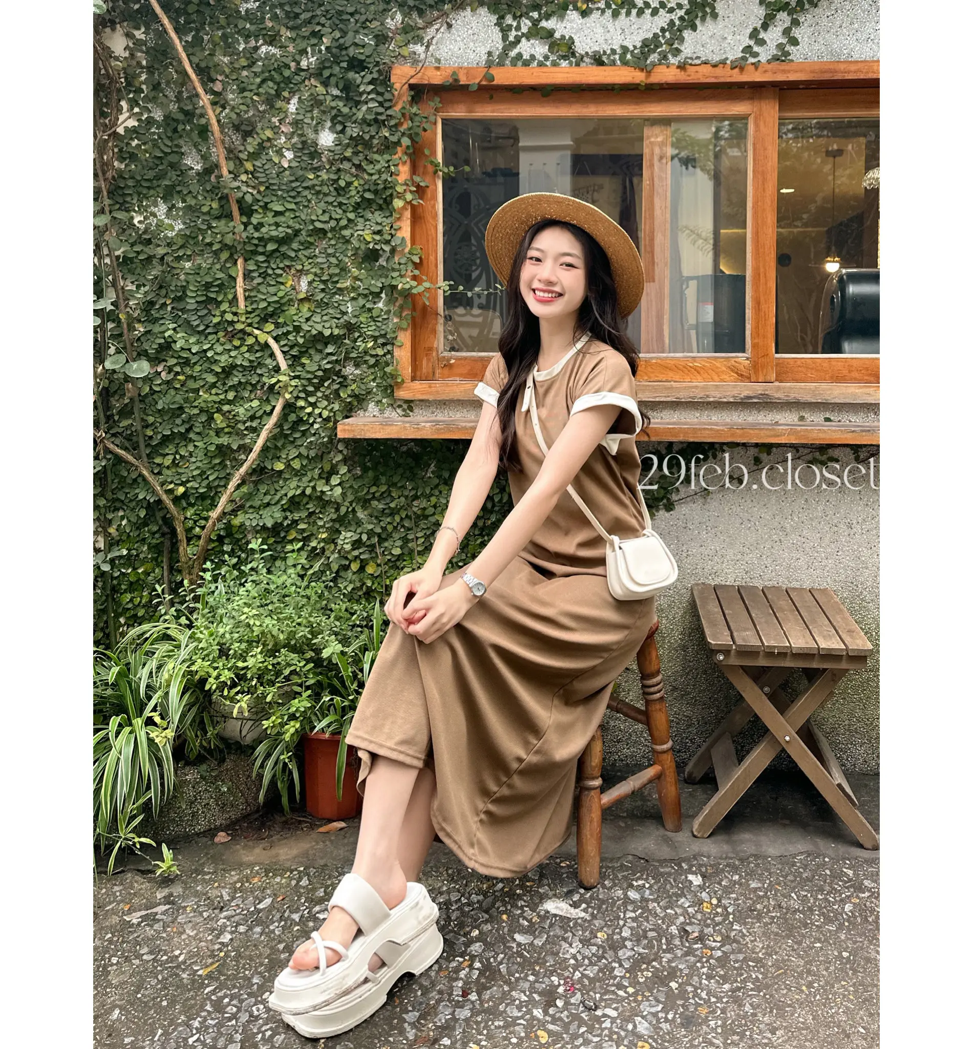 Váy tay hến chất tổ ong phối viền dáng dài xòe nhẹ - 29feb.closet - V70 Nữ Dress | BigBuy360 - bigbuy360.vn Váy tay hến chất tổ ong phối viền dáng dài xòe nhẹ - 29feb.closet - V70 Nữ Dress | BigBuy360 - bigbuy360.vn