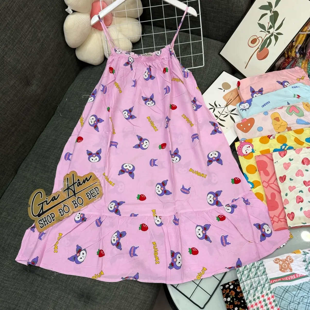 (< 60kg)ĐẦM/VÁY NGỦ VẢI TOLE LANH MẶC NHÀ