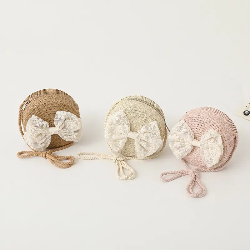 [QCCC-Shubimkids] -Mũ Cói Bé Gái Túi Cói Đeo chéo Diện Hè Đi Chơi Đi Biển 2