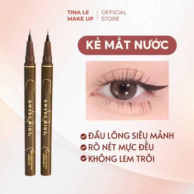 Kẻ mắt, kẻ mi dưới cực hot 2023 Sweet Mint chống nước không lem Nữ Eyeliner Mỹ Phẩm Trang Điểm