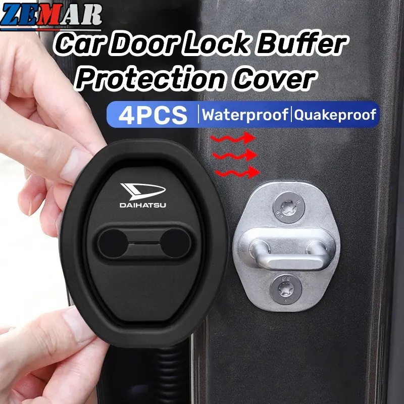 4Pcs Daihatsu Silicone Car Door Lock Protection Cover Door Lock Shock Absorber Silent Accessories for Daihatsu Mira Delta Avy Ayla Sirion Feroza Charade Move Hijet