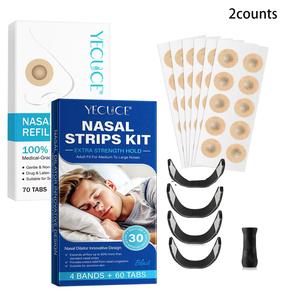 Nasal Strips for Snoring, 1 Set Including 1 Box Magnetic Snoring Device & 1 Box Magnetic Patch, Snoring Relief Tool, Night Sleep Aid Products for Men & Women Sensitive Skin
