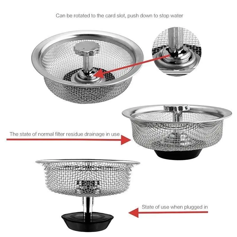 Lưới Inox Lọc Rác Bồn Rửa Chén - Lưới Lọc Cặn Thức Ăn, Rau Thừa Chống Tắc Nghẽn Không Gỉ - SLock 5