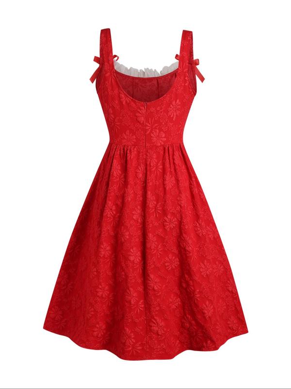 【Plus Size】 Floral Print Backless Zipper Dress, Elegant Dress for Party Wedding Guest, Women's Clothes for All Seasons 5