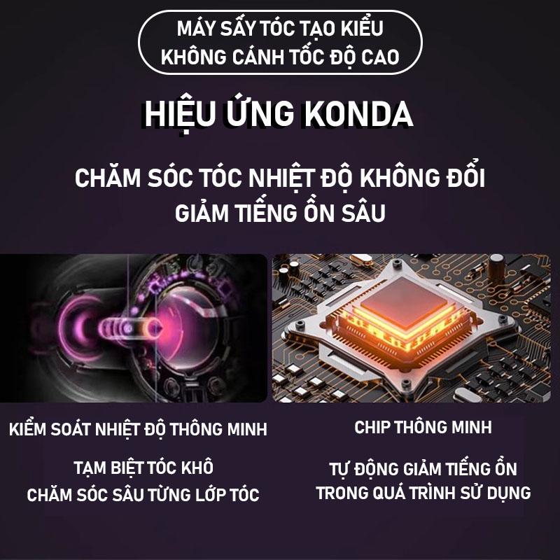 Máy Sấy Tóc Tạo Kiểu,2 Chiều Nóng Lạnh,Ion Âm Không Cánh Quạt, Có 3 Chế Độ Sấy Công Suất Lớn 2200W maysay  tocsalon 4