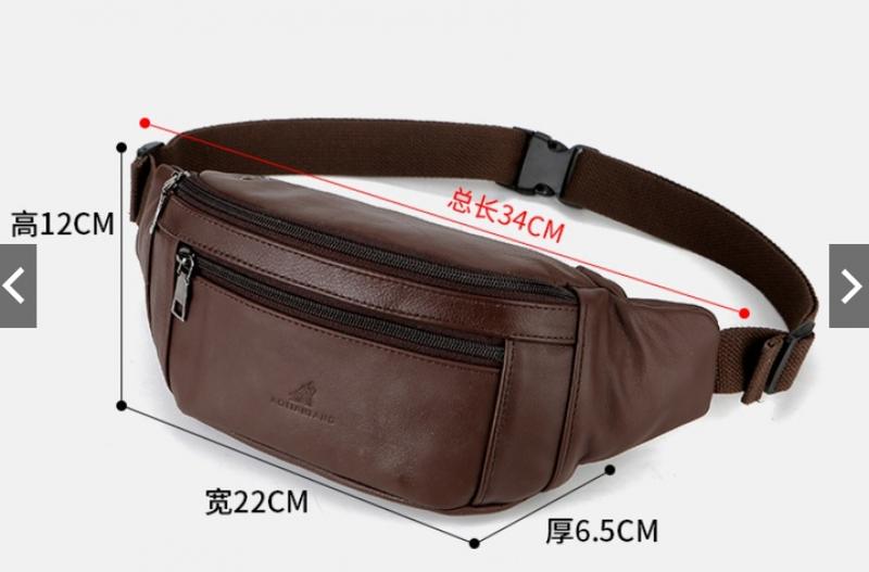 Product Introduction of Túi Đeo Hông, Da Bò Thật 100%, Dành Cho Nam Và Nữ, Túi Đeo Chéo Thường Ngày Túi Đeo Ngực, Túi Đeo Thắt Lưng Ví, Thích Hợp Cho Thể Thao 13