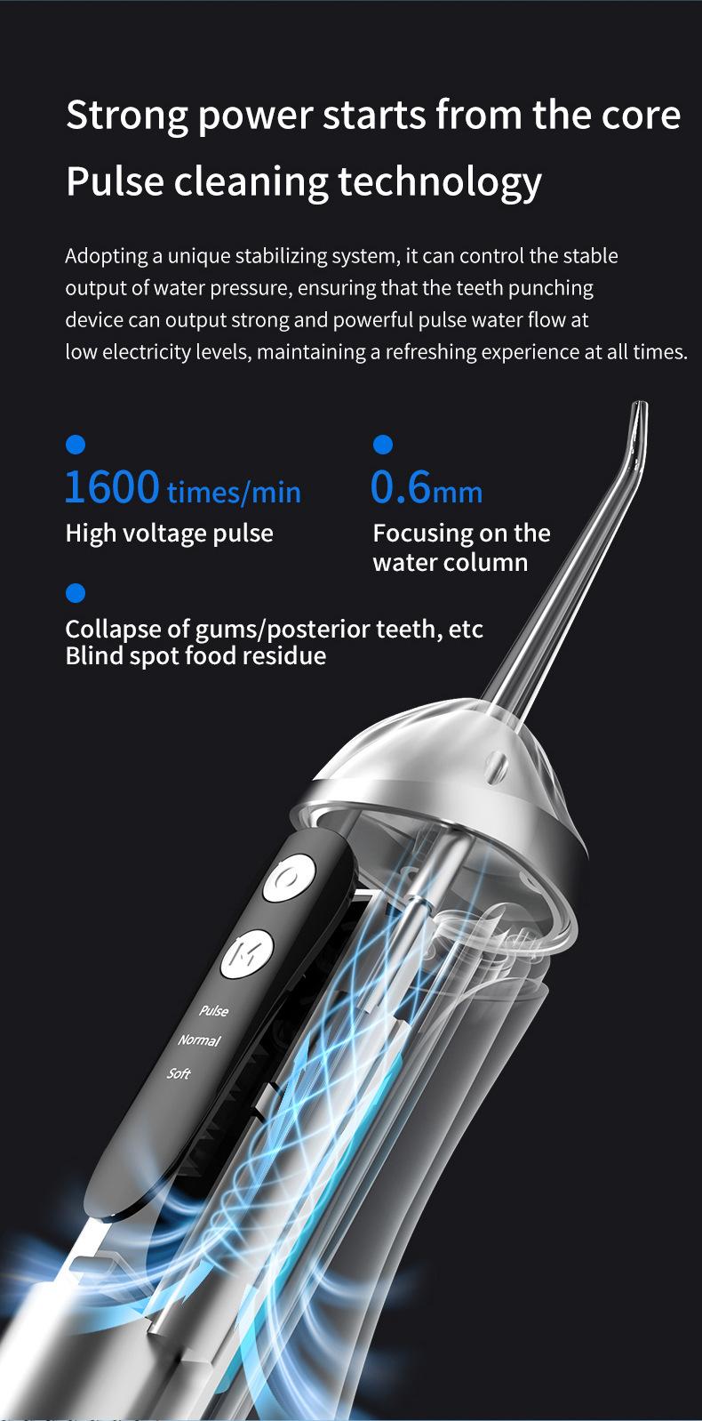 Product Introduction of Electric Water Pick Teeth Cleaning Machine Water Toothpick Removing Residual Teeth Waterpik Oral Dental Instrument 8
