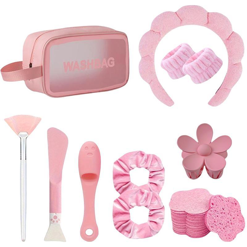 Facial Cleansing Tool Set (30pcs), Including Face Wash Pads, Face Washing Hair Hoop, Mask Brush, Silicone Nose Brush, Facial Skincare Tools for Women,  Girls Pamper Christmas Gift 1