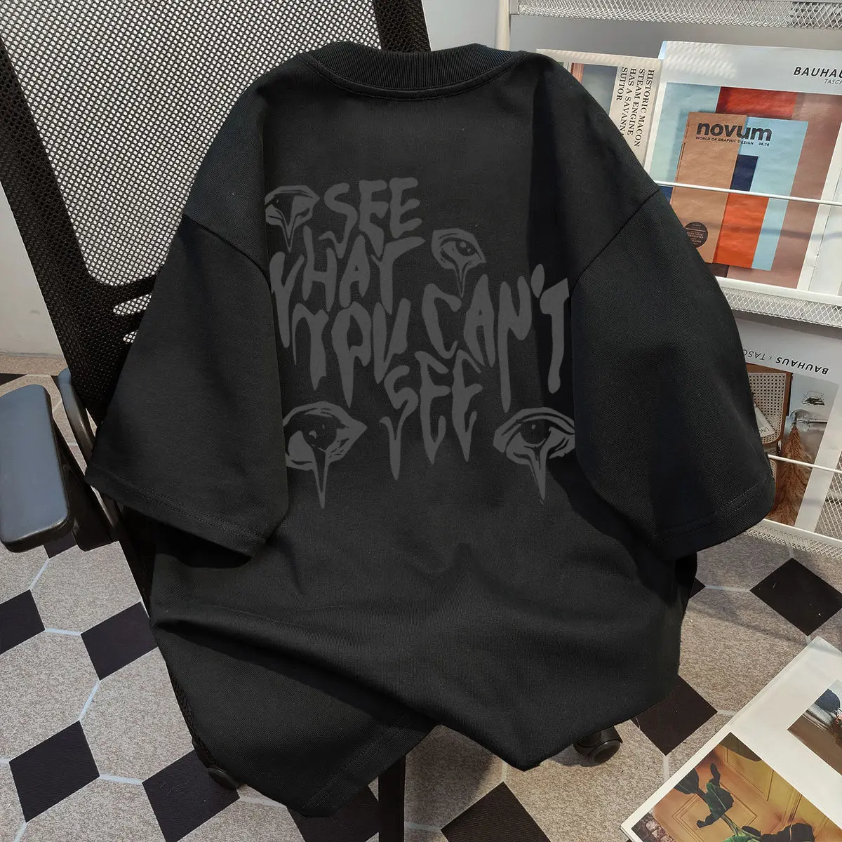 NASA IDOL T-shirt Baju Kaos Wanita Hitam Terbaru Lengan Oversize Pendek vintage Render Print Keren C713