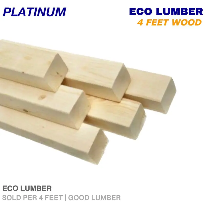 4FT | Eco Lumber | 4 Feet Length | Solid Wood Timber Strips | Kahoy Eco Lumber