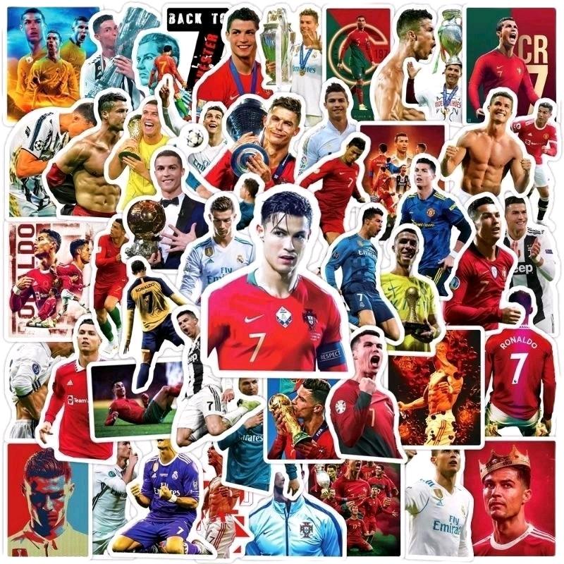  Set 10 30 50 stickers cầu thủ bóng đá Cristiano Ronaldo dán trang trí nón mũ  laptop vali sổ tay đàn guitar điện thoại xe máy ván trượt 