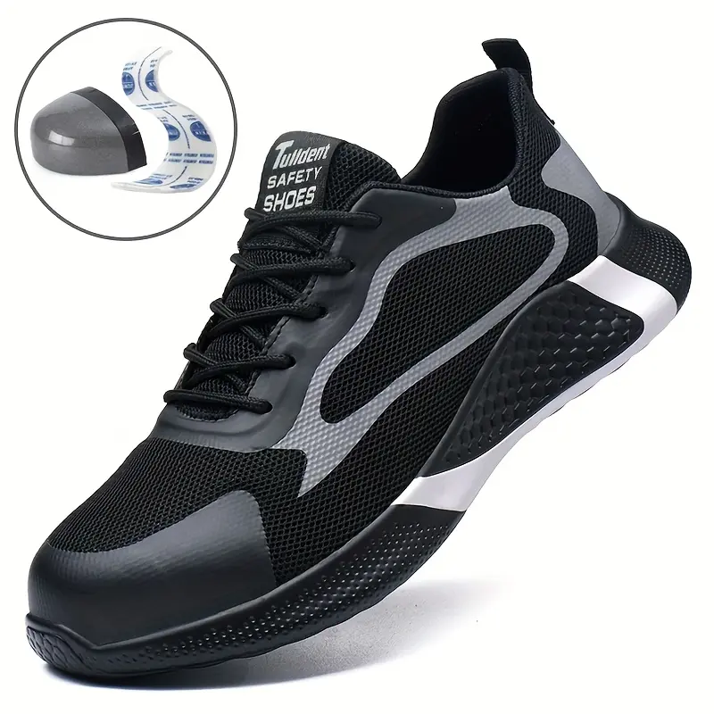 Men Work Sneakers Air Cushion Safety Shoes Anti Smashing Anti Stabbing Work Shoes Breathable Mesh Steel Toe Shoes Boy Footwear 0