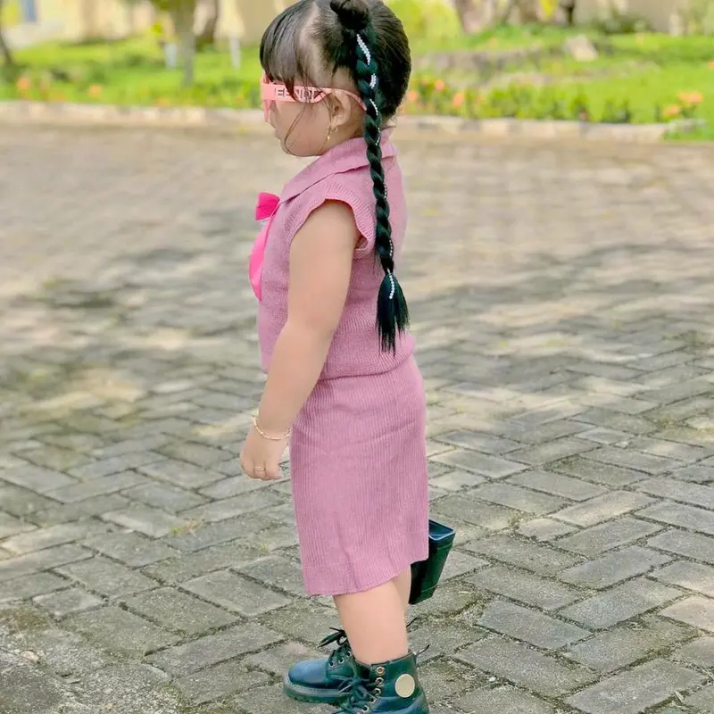 Dear child set rok rajut anak 6 bulan - 7 tahun bahan premium benang woll acrylic set rok anak perempuan 4