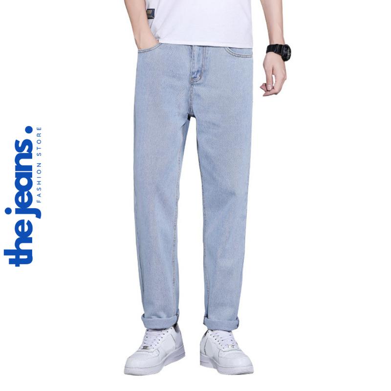 Quần Bò Jean Cao Cấp Nam Ống Suông Đứng Baggy Màu Xanh Nhạt/Xanh Đậm Vải Bò Jeans Xuất Xịn C1 Tại HT Store Menswear Pants quanjean nam 4