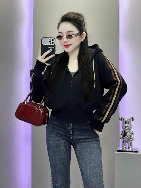 Áo Khoác Nỉ Cổ Cao CÓ NÓN 3 Sọc Viền Màu CẦU VÒNG ( CÓ TÚI TRONG ) | BigBuy360 - bigbuy360.vn