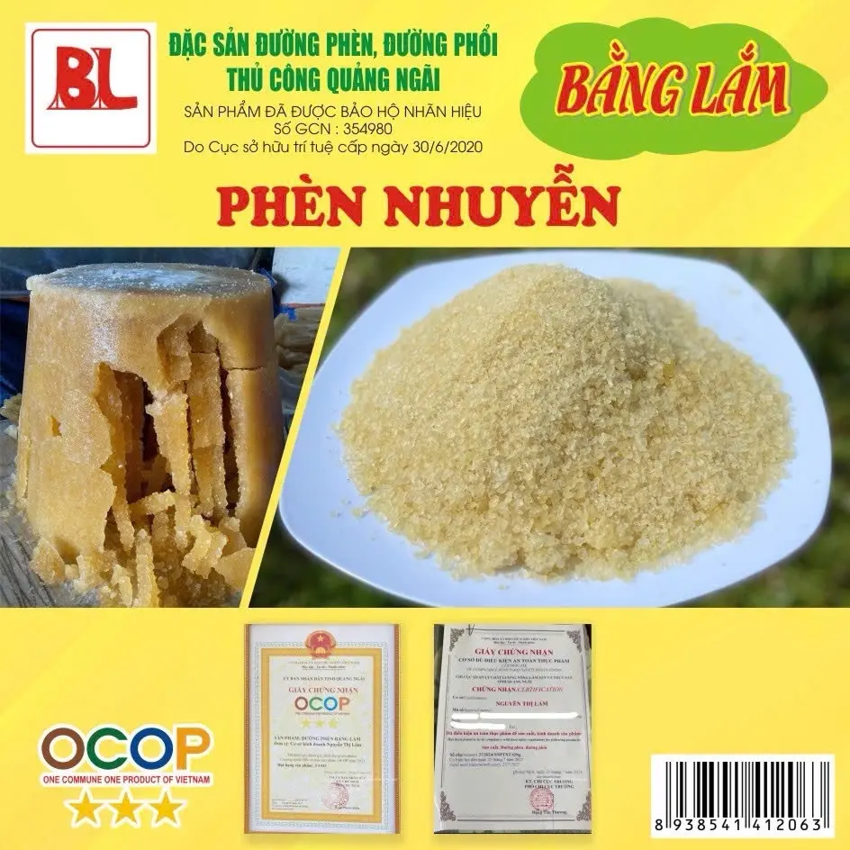 1kg  Đường phèn Vàng  Nhuyễn  Quang Ngãi, đường được kết tinh tự nhiên ,ko phẩm màu ,lượng đường thấp tốt Cho Sức khỏe .Dùng nấu ăn ,nấu chè ,nước giải khát -BL CSSX Bằng Lắm