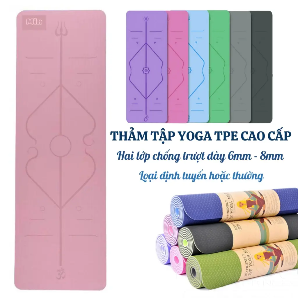 Thảm tập Yoga 2 lớp 6mm dày đẹp - Thương hiệu uy tín