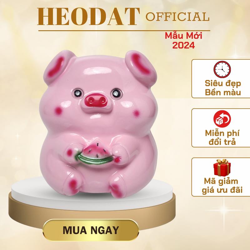 Heo Đất,Lợn Đất Heo Ăn Dưa Hấu Size Nhỡ Dễ Thương Ống Heo Tiết Kiệm Ống Tiết Kiệm Đựng Tiền Lỗ Ngang Tròn