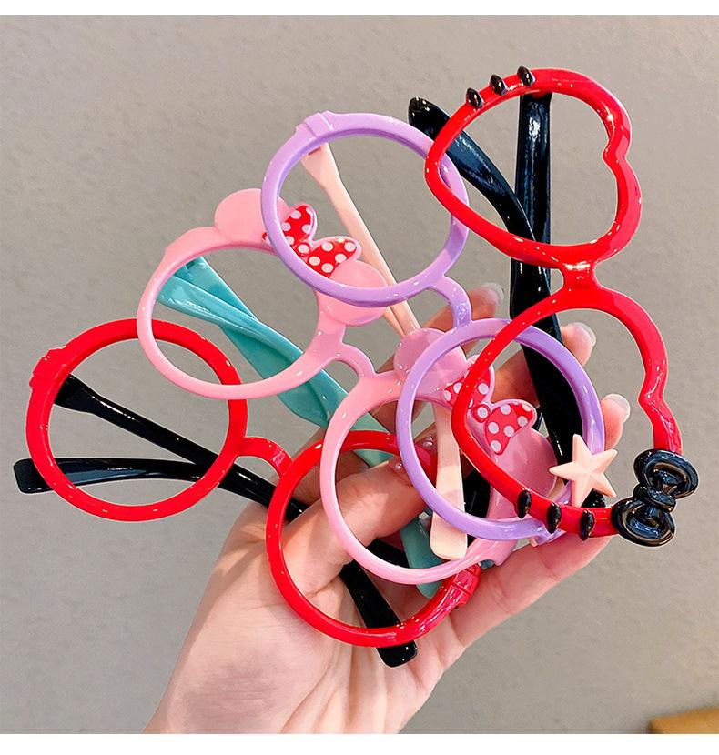 Product Introduction of Children's Glasses Frame Girls' Cute Cartoon Glasses without Lens Baby Boy Photo Decoration Girls' Baby Frame 8