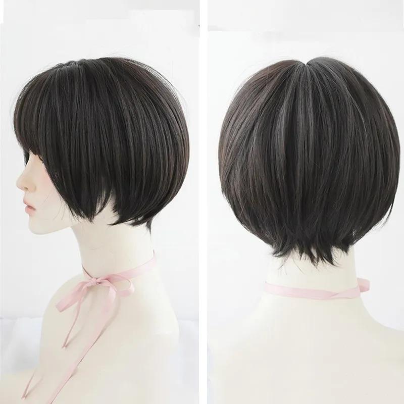 Product Introduction of 28CM New Fashion Wig Human Hair Original Real Hair True Hair Washable Short Hair Women's Hair Shoulder-length Bangs Air Bangs Short Hair 2