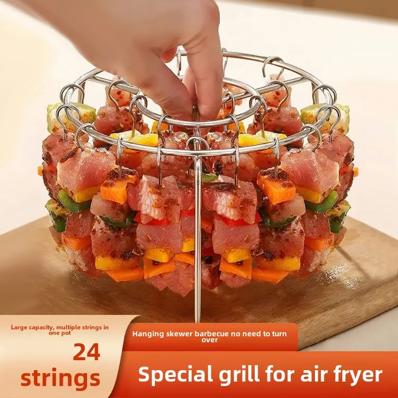 Air Fryer Grill Stainless Steel Household Satay Multi-Functional Grill Rack Double-Layer Air Fryer Rack