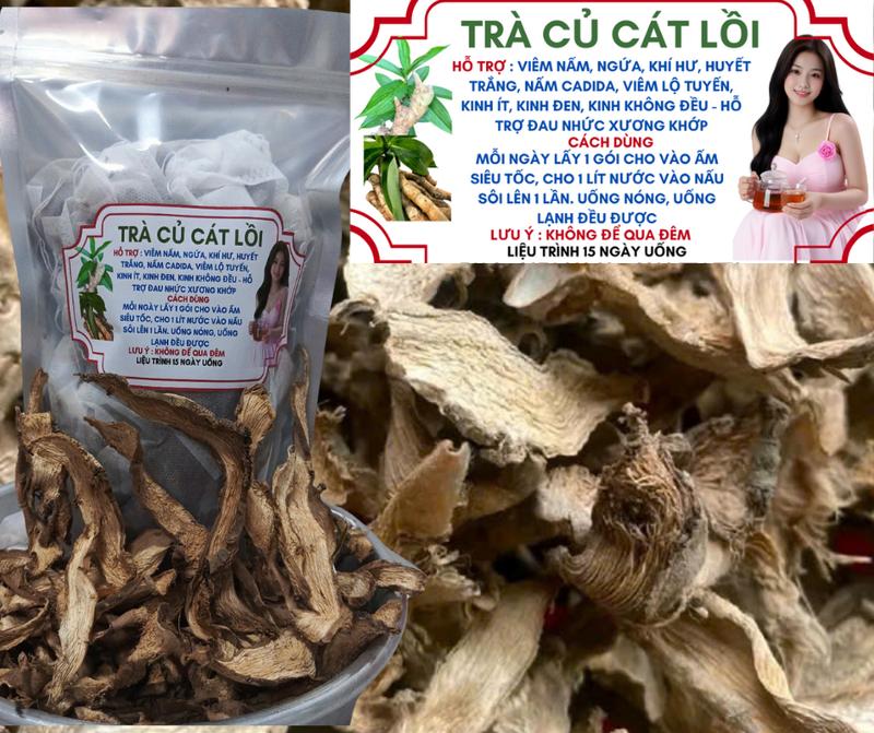 trà củ cát lồi, 1 liệu trình 15 ngày uống ( hỗ trợ viêm nấm ngưa, k.h.í - h.ư, huyết trắng,....) 1