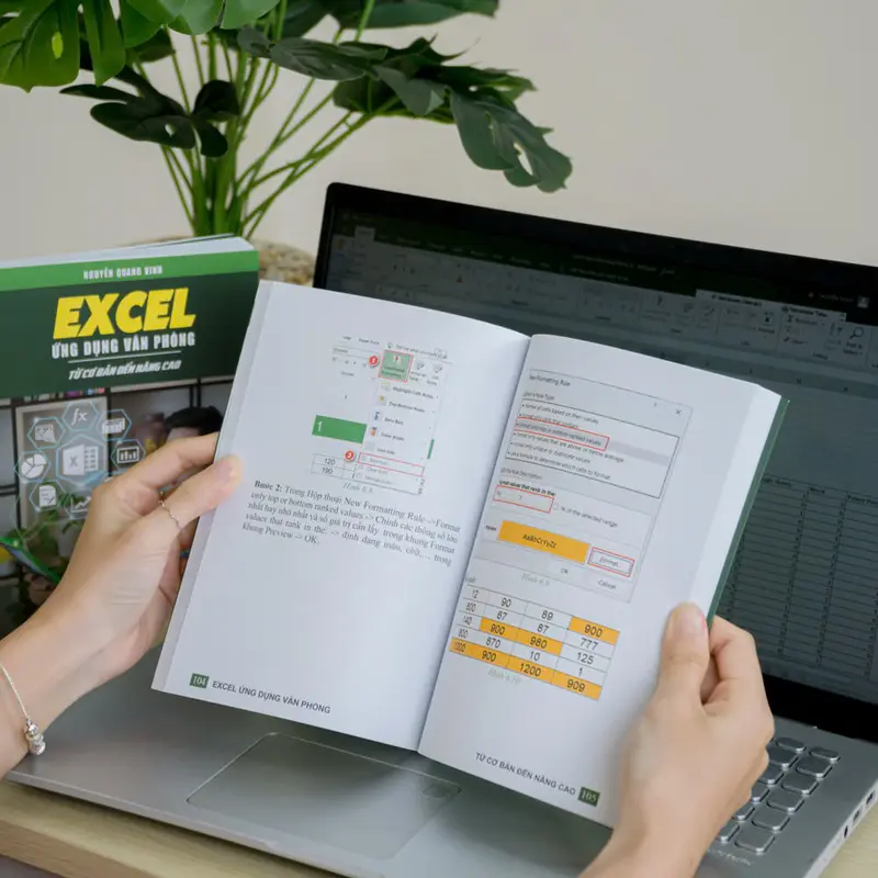 Combo 2 Sách Excel Từ Cơ Bản Đến Nâng Cao Và 150 Thủ Thuật Excel Ứng Dụng Văn Phòng - Thầy Nguyễn Quang Vinh -  Tặng Bảng Hàm Excel + Túi Vải 2
