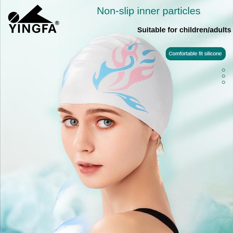 Mũ Bơi Đàn Hồi Cao, YINGFA, Dành Cho Người Lớn, Dành Cho Phụ Nữ, Không Thấm Nước, Bảo Vệ Tai, Thích Hợp Cho Tóc Dài, Lớp Lót Silicon Lớn, Thích Hợp Để Lặn, Mũ Hồ Bơi 1