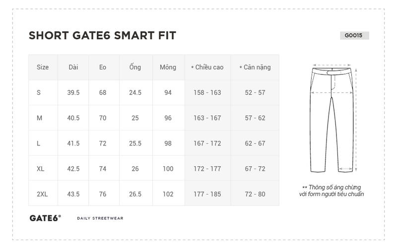 Product Introduction of Quần short nam, quần đùi nam kaki, sooc ống rộng, thể thao mềm co giãn thun lưng dáng Smart Fit GATE6 - G0015 16