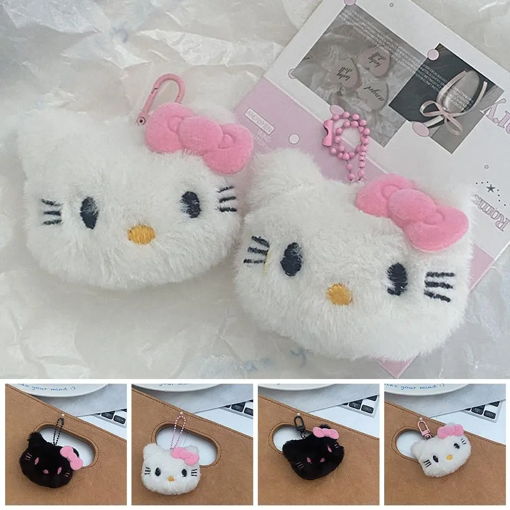【IN Stock】 New Cute Plush Black And Pink Bow Doll Bag Accessories Small Pendant Pendant Keychain