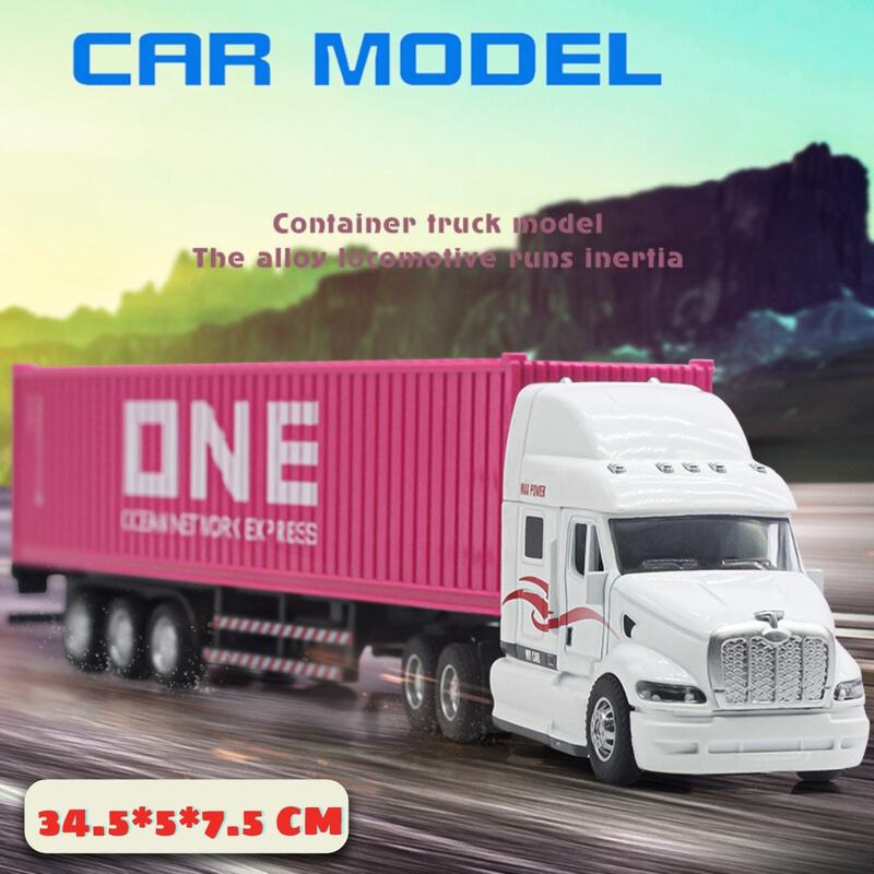 Xe kim loại container xe mô hình hợp kim xe đồ chơi bằng sắt container bằng hợp kim có còi có đèn có âm thanh xe có thể chạy được làm quà sinh nhật trung thu ngày tết rất tốt thông số 7 * 37,5* 5,5 cm Toy đồ chơi xe mô hình