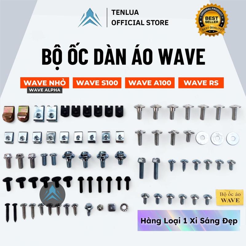 BỘ ỐC DÀN NGOÀI NHỰA XE WAVE ALPHA ( wave nhỏ) & Wave A 100- Wave S 100- Wave RS HÀNG ĐẸP( HÀNG LOẠI 1 )