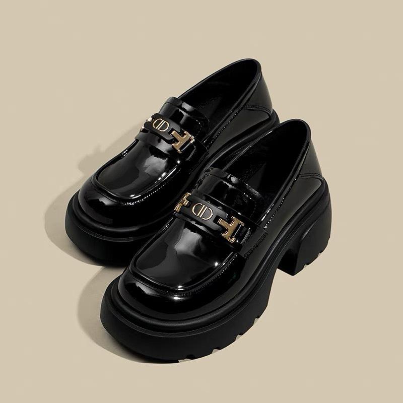 (Form to lui 1sz) Giày Oxford nữ da cao cấp độn đế  Cao Su 7 cm Jo11 giay  doc