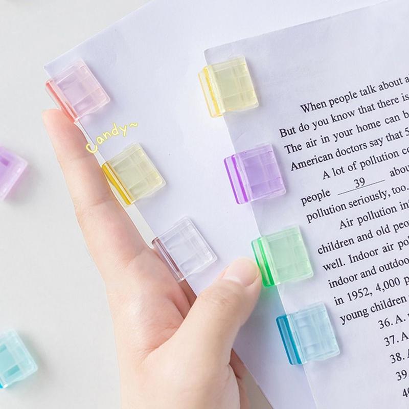 Product Introduction of Creative Candy Color Letter Paper Clip Multi-function Plastic Test Paper File Folder Transparent Push Clip Stationery 15