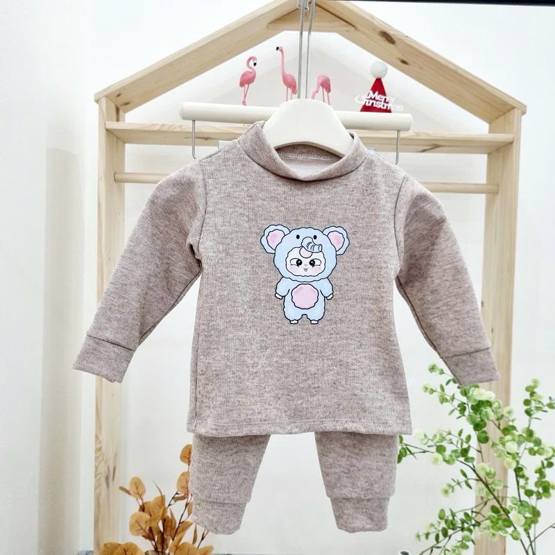 BỘ TẾT TẶNG ÁO GIỮ NHIỆT- A68 Combo Bộ quần áo LEN LÔNG THỎ chất dày dặn cho bé trai, bé gái mặc MÙA ĐÔNG từ 6-16kg